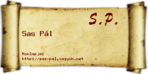Sas Pál névjegykártya